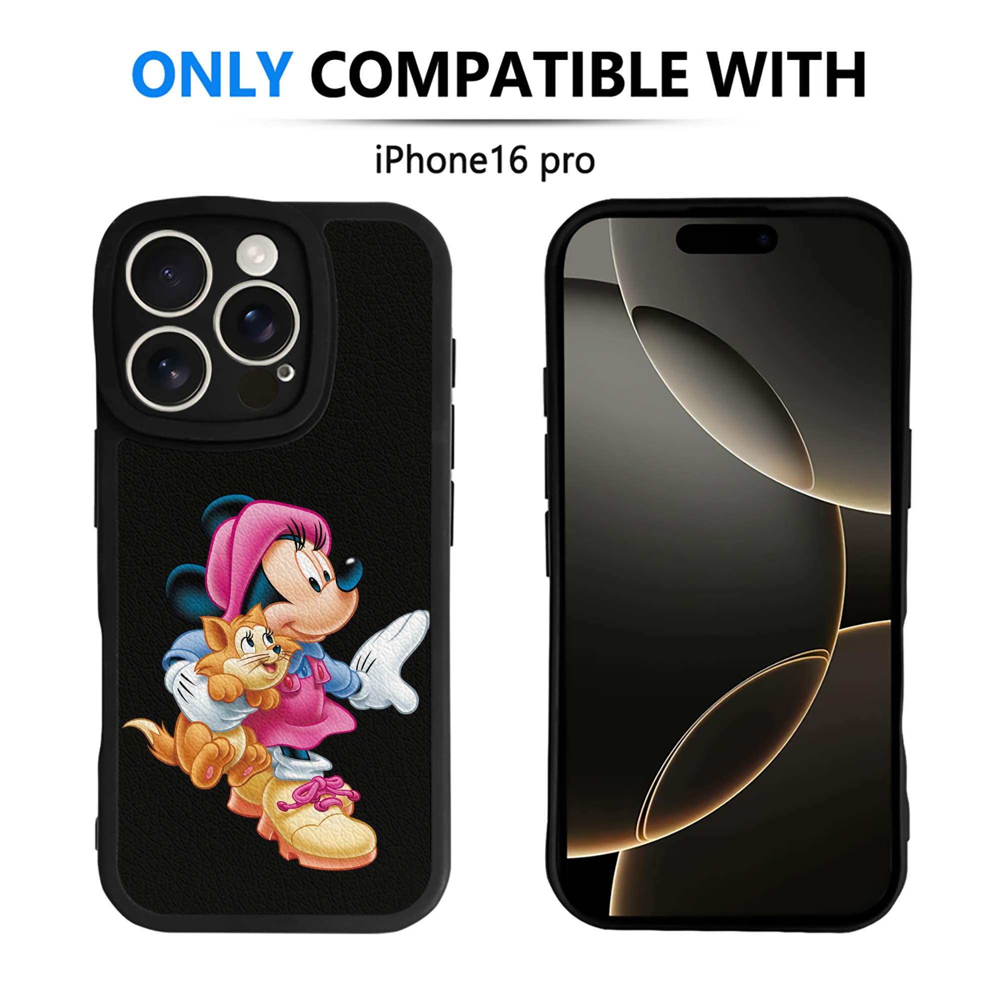 （画像用） ミッキーマウス Mickey Mouse 【iPhone 16シリーズ対応】シリコンスマホケース（レザー調） 材質：シリコン